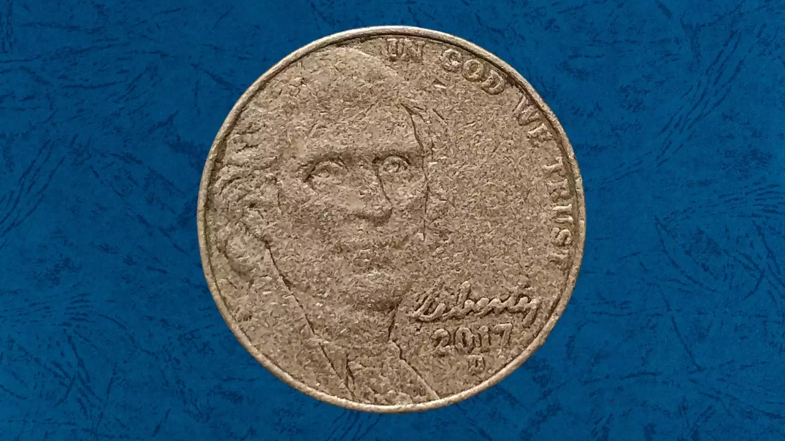 2017 nickel grease struck-through error with missing or washed-out design details on obverse